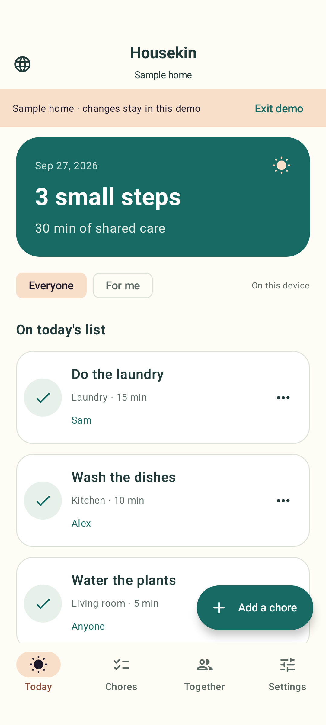 Housekin — Today at a glance